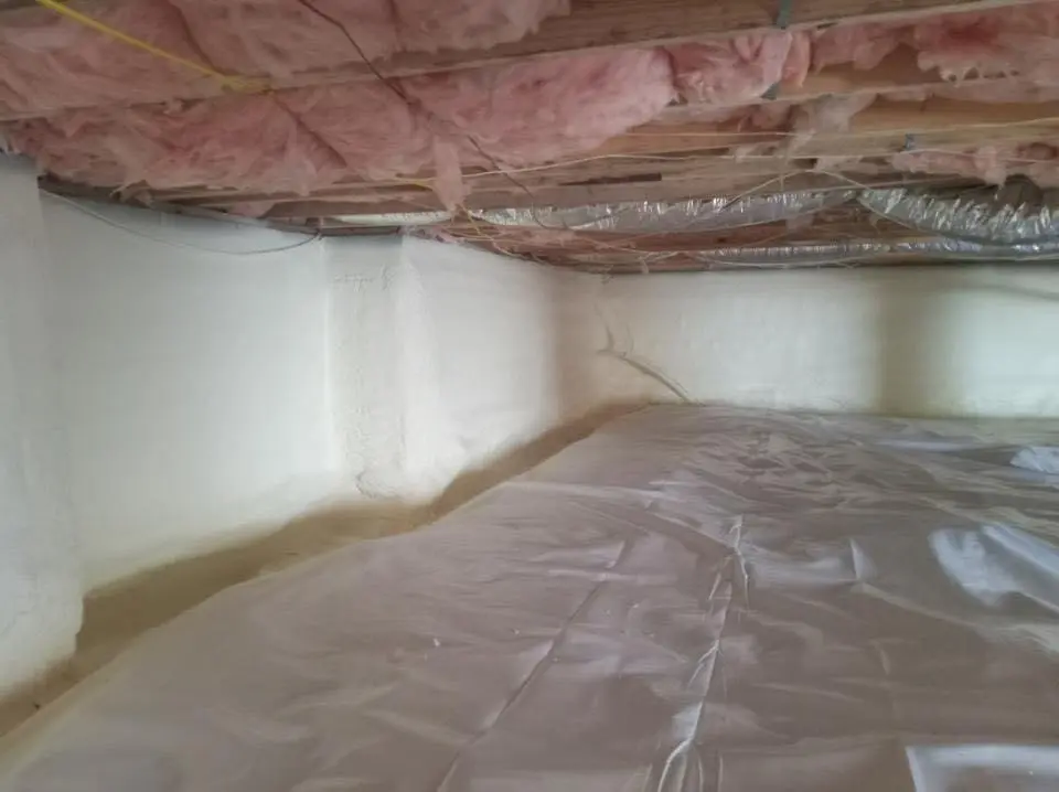 Crawl space encapsulation with closed-cell spray foam for Commercial Roof Restoration in Santa Ana